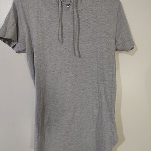 On Fire Light Gray Short Sleeve Hoodie Tee
